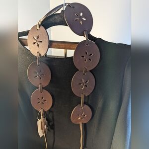 Aeropostale Brown Leather belt 5' long eight leather circles western vintage